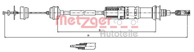 Metzger Seilzug, Kupplungsbetätigung [Hersteller-Nr. 11.3923] für Citroën, Fiat, Lancia, Peugeot von METZGER