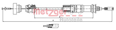 Metzger Seilzug, Kupplungsbetätigung [Hersteller-Nr. 11.3921] für Citroën, Fiat, Peugeot von METZGER