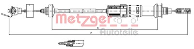 Metzger Seilzug, Kupplungsbetätigung [Hersteller-Nr. 11.3924] für Citroën, Lancia, Peugeot von METZGER