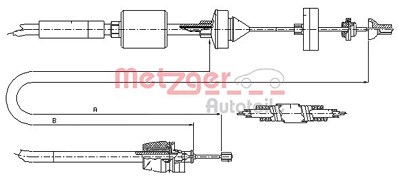 Metzger Seilzug, Kupplungsbetätigung [Hersteller-Nr. 10.2843] für Renault von METZGER