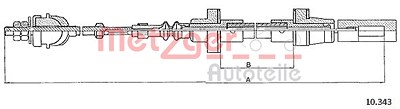 Metzger Seilzug, Kupplungsbetätigung [Hersteller-Nr. 10.343] für VW von METZGER