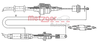 Metzger Seilzug, Kupplungsbetätigung [Hersteller-Nr. 10.3750] für Saab von METZGER