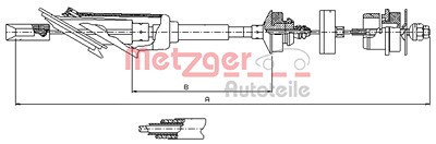 Metzger Seilzug, Kupplungsbetätigung [Hersteller-Nr. 11.2254] für Citroën von METZGER