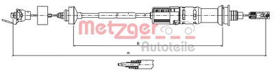 Metzger Seilzug, Kupplungsbetätigung [Hersteller-Nr. 11.3925] für Peugeot, Citroën von METZGER