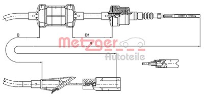 Metzger Seilzug, Kupplungsbetätigung [Hersteller-Nr. 412.11] für Lancia, Fiat von METZGER