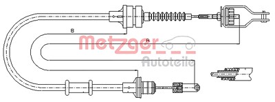 Metzger Seilzug, Kupplungsbetätigung [Hersteller-Nr. 18.0072] für Nissan von METZGER