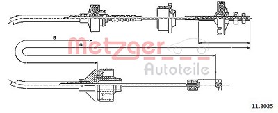 Metzger Seilzug, Kupplungsbetätigung [Hersteller-Nr. 11.3035] für Peugeot von METZGER