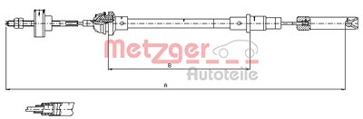 Metzger Seilzug, Kupplungsbetätigung [Hersteller-Nr. 10.338] für VW von METZGER