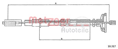 Metzger Seilzug, Kupplungsbetätigung [Hersteller-Nr. 10.317] für VW von METZGER