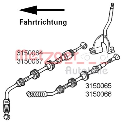 Metzger Seilzug, Schaltgetriebe [Hersteller-Nr. 3150065] für Citroën, Fiat, Peugeot von METZGER