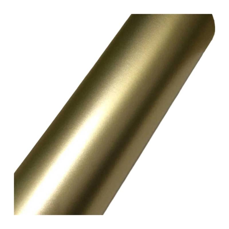 MEUIXT 10/20/30/40/50 Cm * 152 Cm Kaffee Chrom Matt Metallic Bronze Auto Vinyl Wrap Film Mit Luftkanälen Metallic Auto Film Wrap Aufkleber(Light gold,30CM X 152CM) von MEUIXT