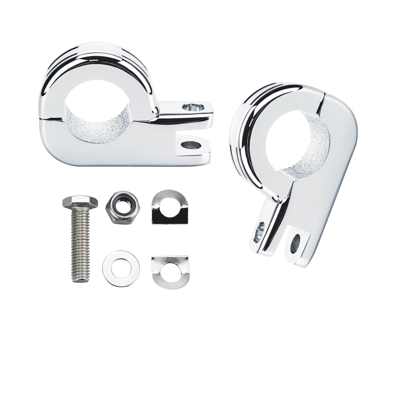 MEUIXT 32-mm-Fußrasten-Klemmmontagesatz, Motorrad-Motor-Sturzbügel-Fußstütze, kompatibel mit Sportster Davidson Touring Road Electra Glide(Chrome Bracket) von MEUIXT