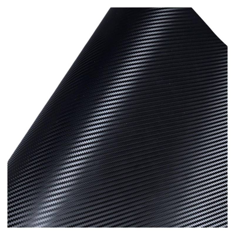 MEUIXT 50 cm * 600 cm Glänzend Lila Kristall Geschmiedete Carbon Faser Wrapping Vinyl Film Motorrad Aufkleber Aufkleber Auto Zubehör Wrap Folie(Black,20CMX152CM) von MEUIXT