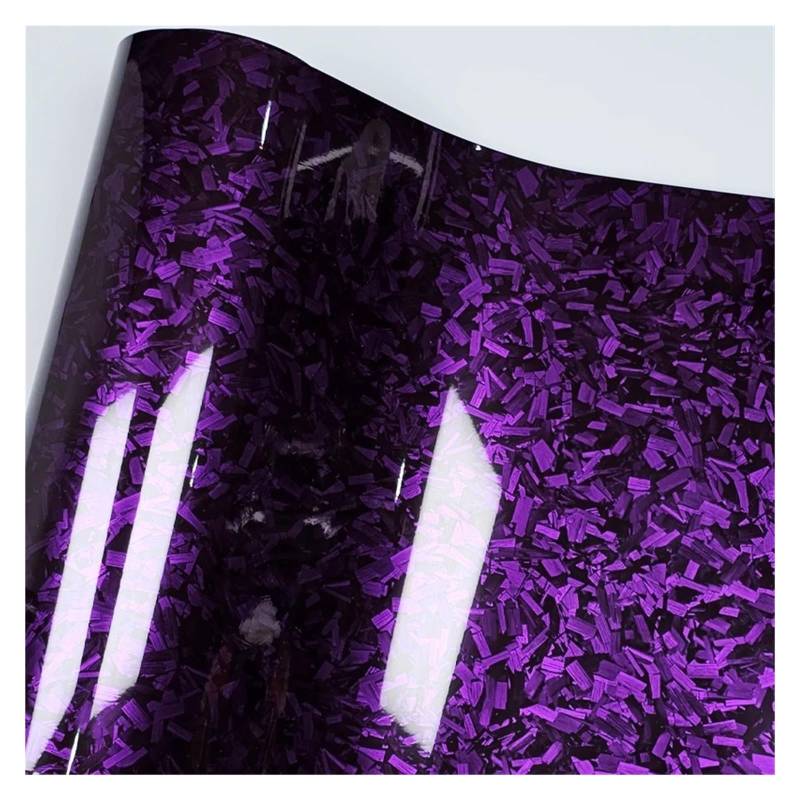 MEUIXT 50 cm * 600 cm Glänzend Lila Kristall Geschmiedete Carbon Faser Wrapping Vinyl Film Motorrad Aufkleber Aufkleber Auto Zubehör Wrap Folie(Purple,40CMX152CM) von MEUIXT