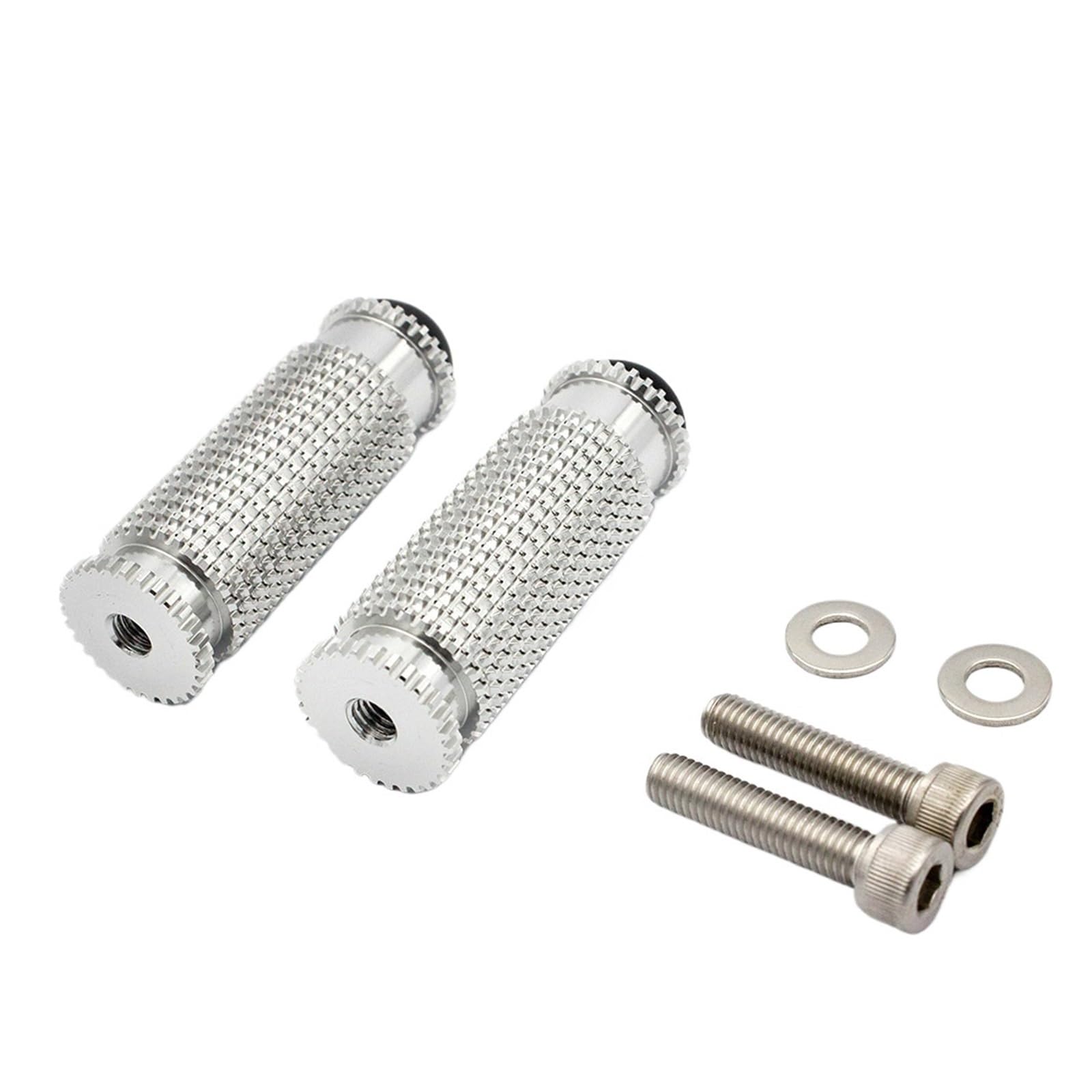 MEUIXT CNC Aluminium Motorrad Fußrastenanlage Fußstützen Fußrasten Fußrasten Pedal 8 Farben 8mm Kompatibel mit GSXR1000 K7 K8 GSXR1000 K5 K6 05-08(Silver) von MEUIXT