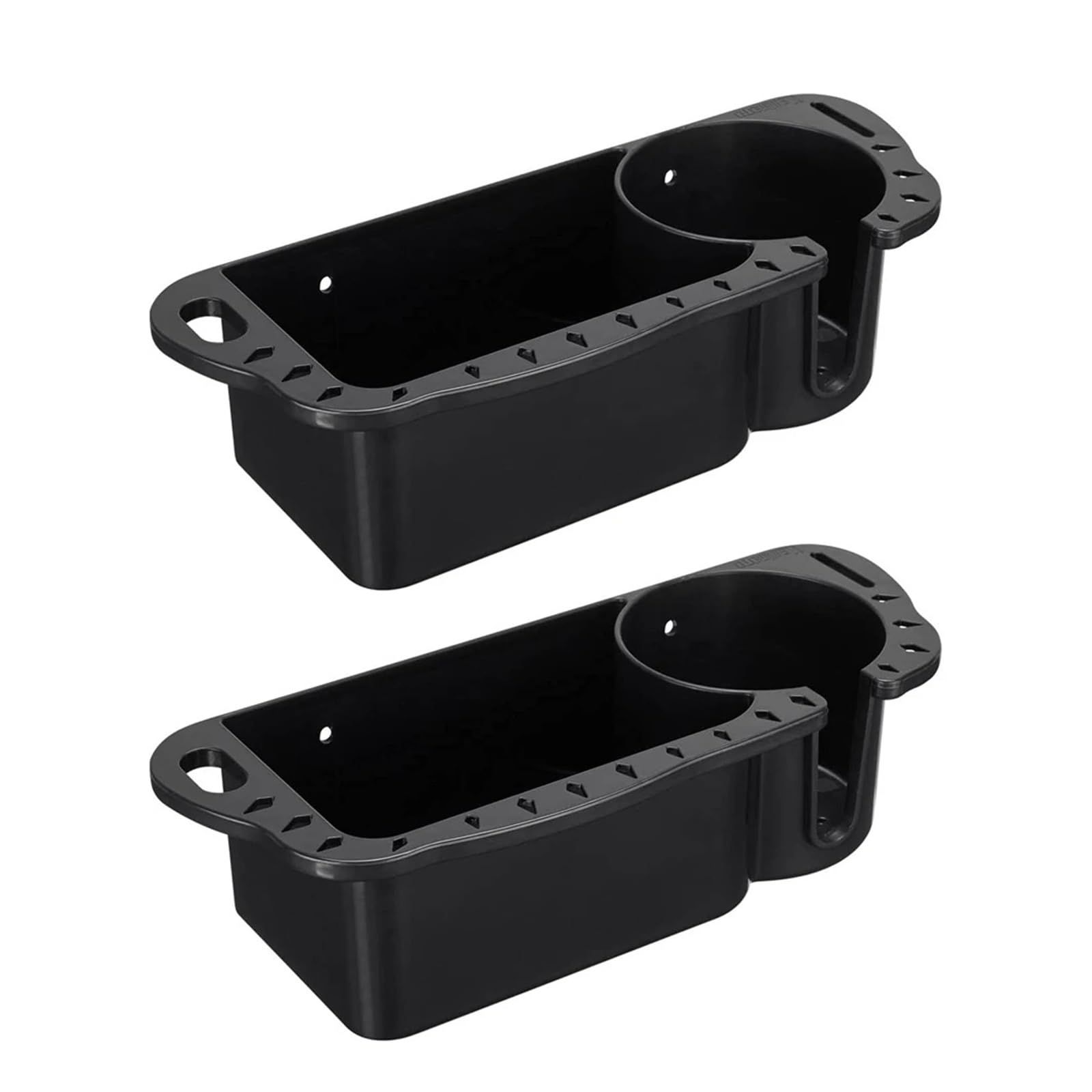 MEUIXT Getränkehalter for Boote, Marine-Aufbewahrungsbox, Dosen-Organizer, kompatibel mit Kajaks, Wasserfahrzeugen, Jetski, Ponton, Kanu, Anlegestelle, Marine-Zugang(2pcs Black(2)) von MEUIXT