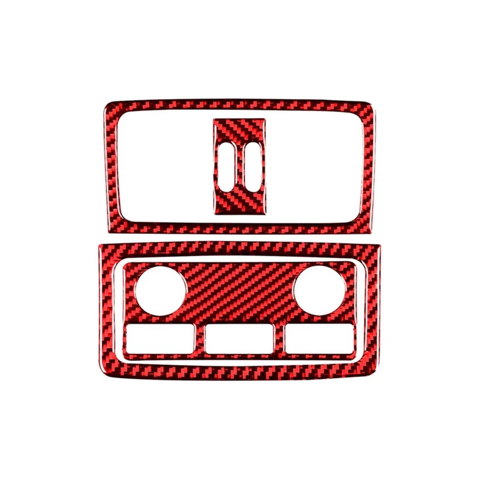 MEUIXT Kompatibel mit 5 Series E60 2004–2010, Autozubehör, Kohlefaser-Innenraum, Auto-hintere Auspuff-Entlüftungsblende, Zierrahmen-Abdeckung, Dekor-Aufkleber(Style B(Red)) von MEUIXT