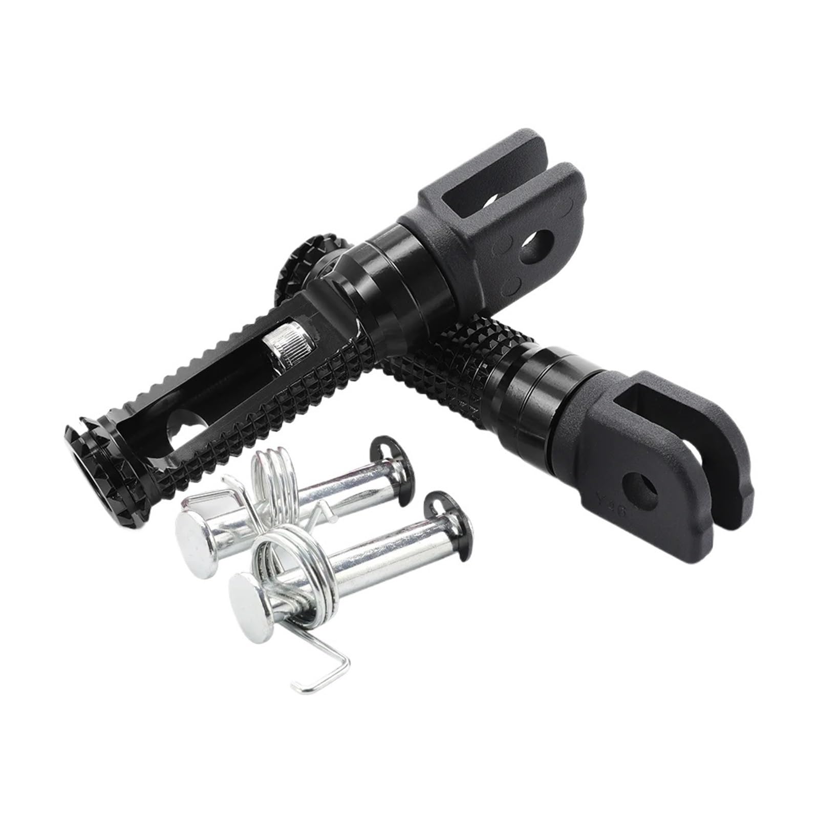 MEUIXT Kompatibel mit MT-10 MT-09 MT07/Tracer XSR 700 900 FZ1 FZ6 FZ8 YZF R3 MT03 MT25 Fahrer-Vorderradpedal Beifahrer-Hinterrad-Fußrasten Fußstütze(Front Pedal BK) von MEUIXT