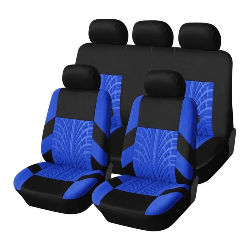 MEUIXT Stickerei Autositzbezüge Set Auto Organizer Universal(Blue Full Set) von MEUIXT