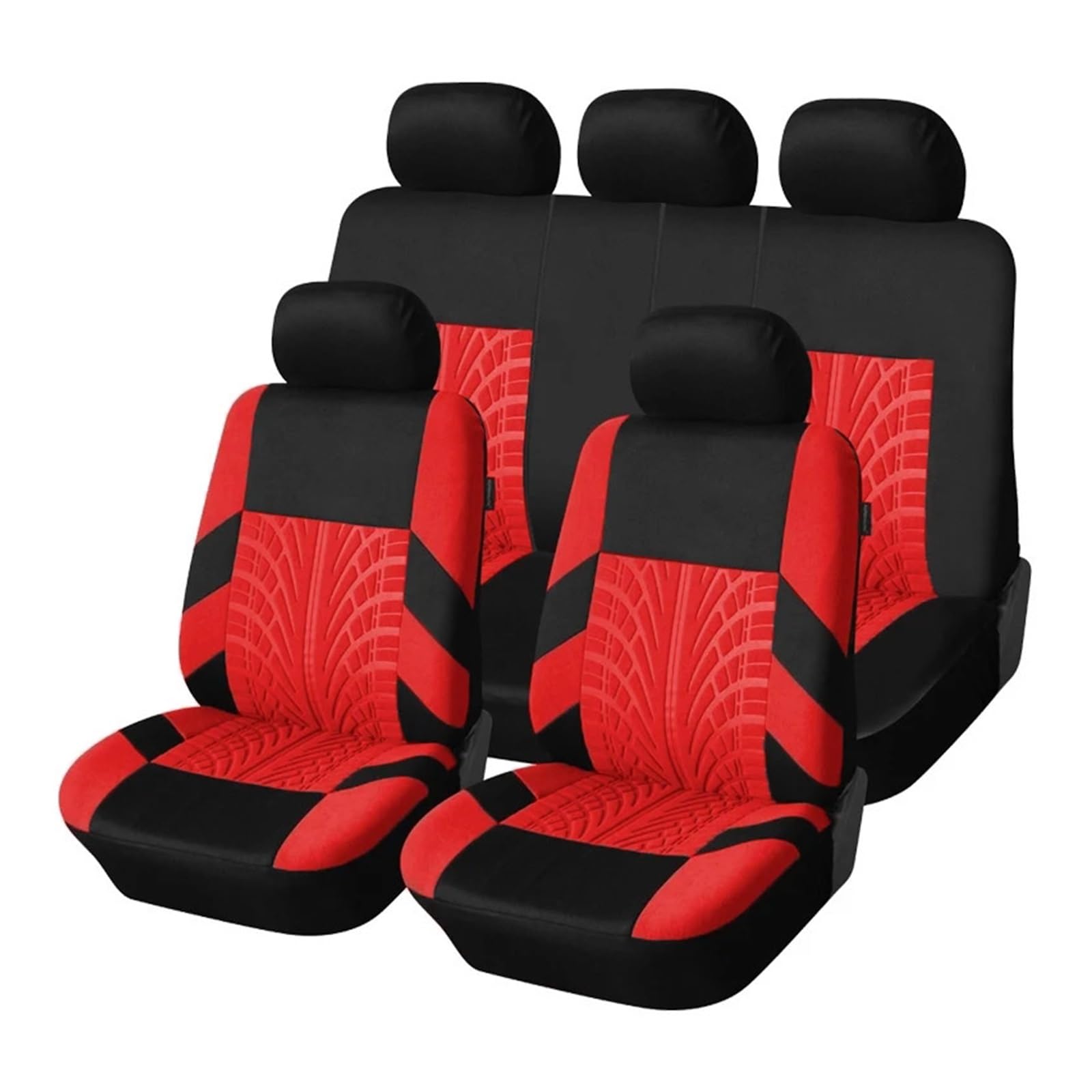 MEUIXT Stickerei Autositzbezüge Set Auto Organizer Universal(Red Full Set) von MEUIXT