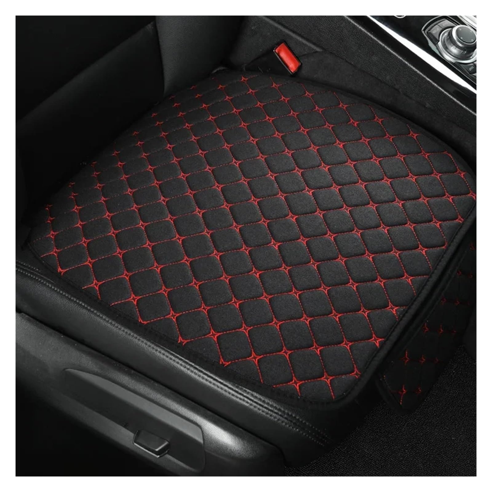 MEUIXT Universal Autositzbezug Schutz Auto Flachs Vorne Hinten Hinten Rückenlehne Leinen Sitzkissen Pad Kompatibel Mit Limousine Fließheck LKW(1pcs Black-red) von MEUIXT