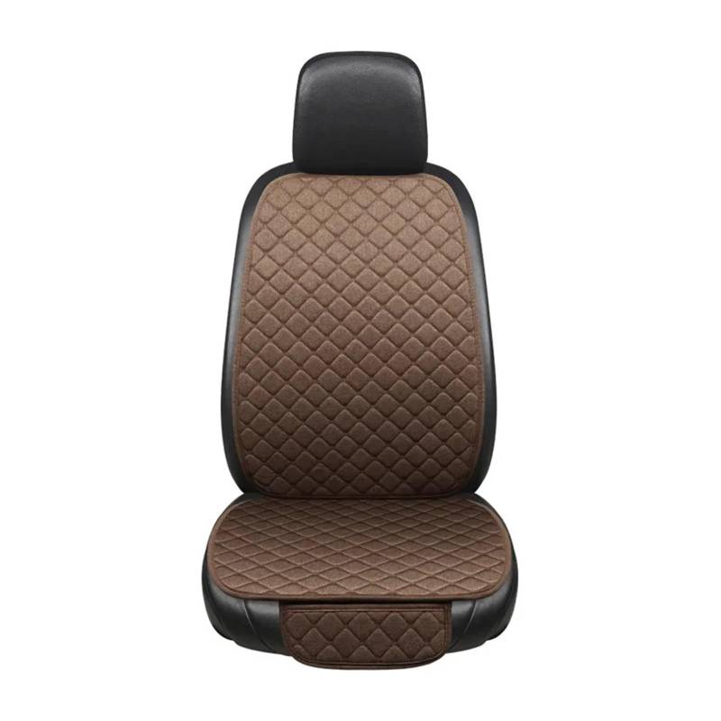 MEUIXT Universal Autositzbezug Schutz Auto Flachs Vorne Hinten Hinten Rückenlehne Leinen Sitzkissen Pad Kompatibel Mit Limousine Fließheck LKW(Brown with backrest) von MEUIXT