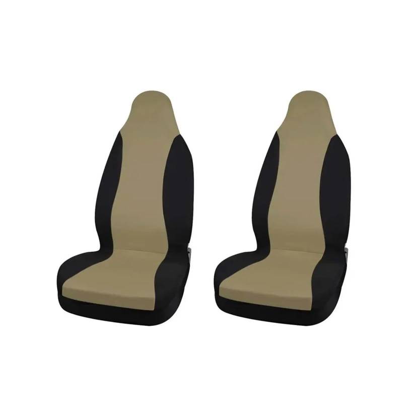 MEUIXT Universal-Schalenautositzbezüge, Innensitzdekorationsbezüge, Zubehör, kompatibel mit Auto, Fahrzeug, LKW(2pcs Beige Black) von MEUIXT