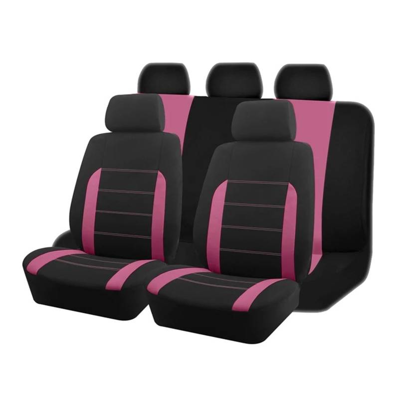 MEUIXT Universal Stoff Autositzbezüge Kompatibel Mit Den Meisten Auto LKW Van Auto Zubehör Innen Sitzbezüge Auto(Pink 5 seat) von MEUIXT