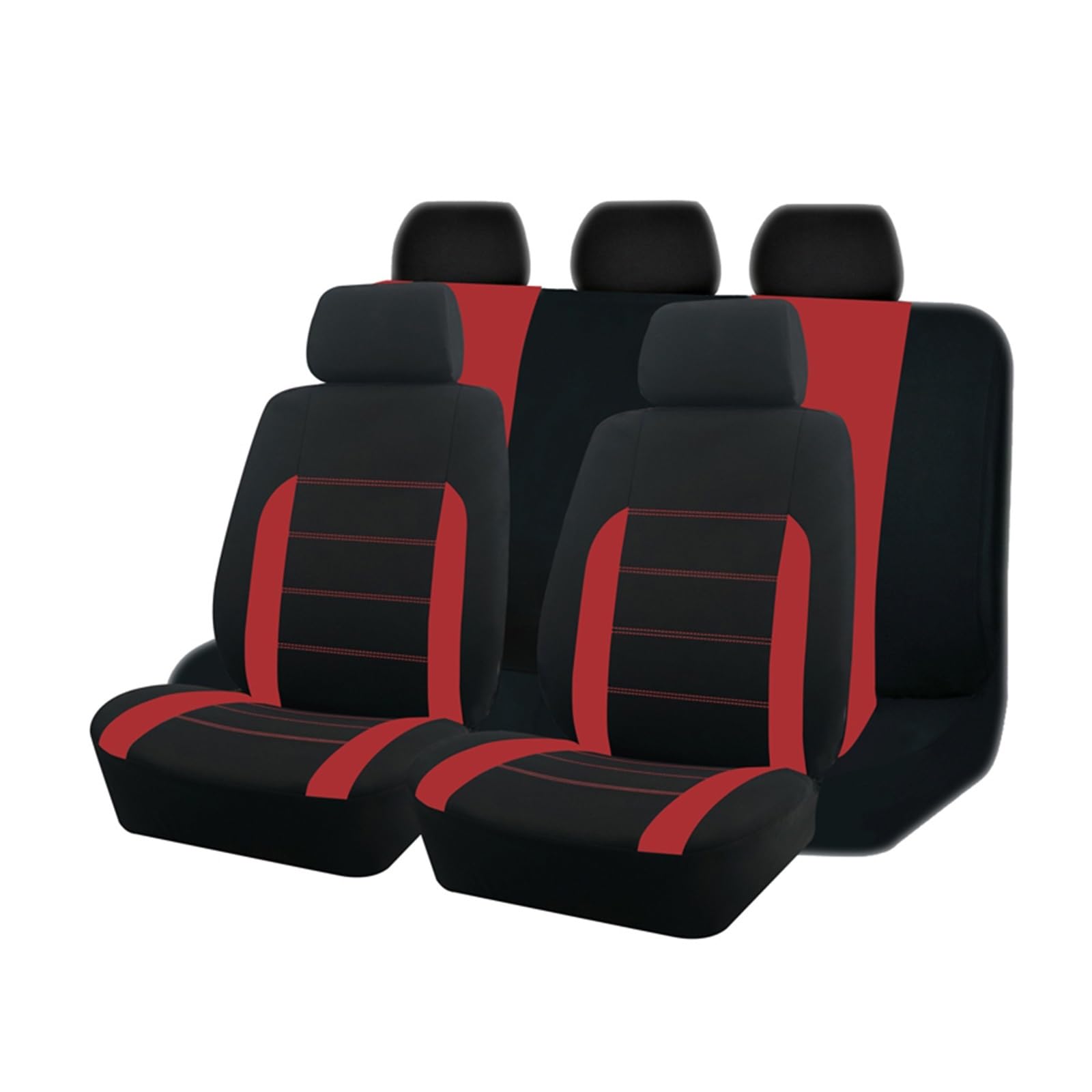 MEUIXT Universal Stoff Autositzbezüge Kompatibel Mit Den Meisten Auto LKW Van Auto Zubehör Innen Sitzbezüge Auto(Red 5 seat) von MEUIXT