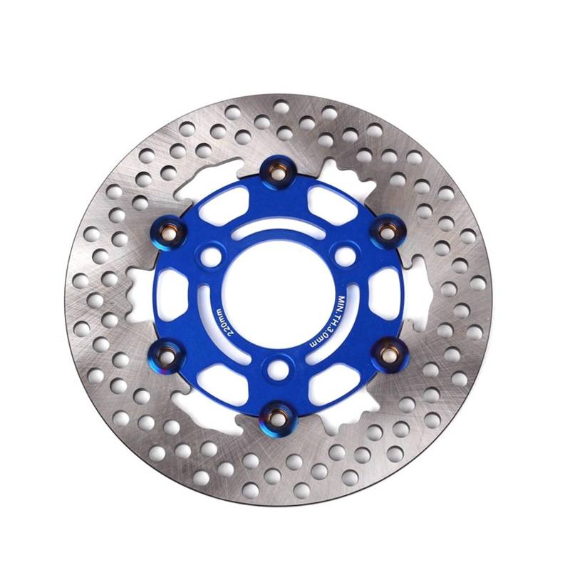 MEUIXT Universelle CNC 220 mm/260 mm schwimmende Scheiben, schnelle Kühlung, Bremsbelag, Motorradbremsscheibe, kompatibel mit Aerox Nitro BWS RSZ JOG Force(220mm blue) von MEUIXT