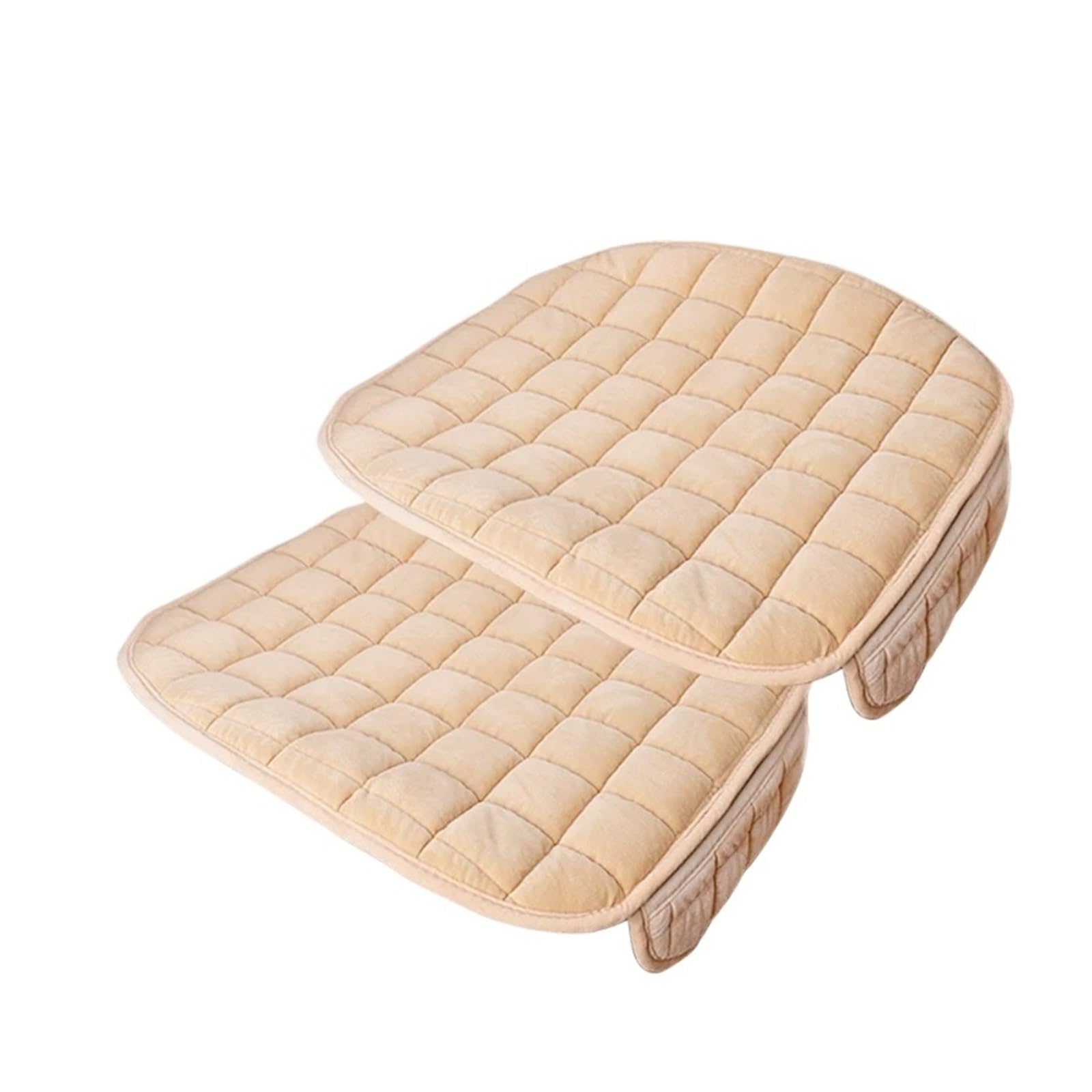 MEUIXT Weicher Autositzbezug, freundliches Plüsch-Autositzkissen, Rutschfester Autositzschutz, universell kompatibel mit Limousine(Beige Front 2pcs) von MEUIXT