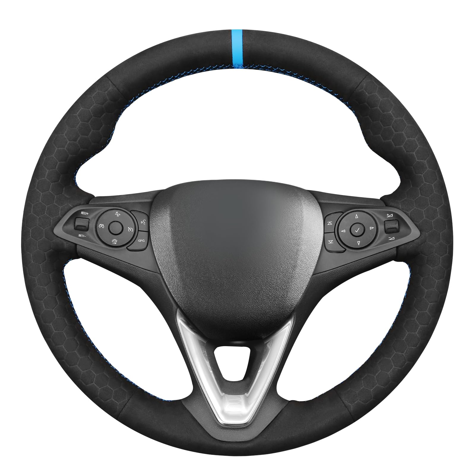 MEWANT Lenkradbezug Kompatibel mit Opel Astra (K)/ Corsa (E) 2014-2019 Crossland X/Grandland X/Insignia (CT) B/Karl/Zafira (C) per Hand Nähen Lenkradschoner von MEWANT