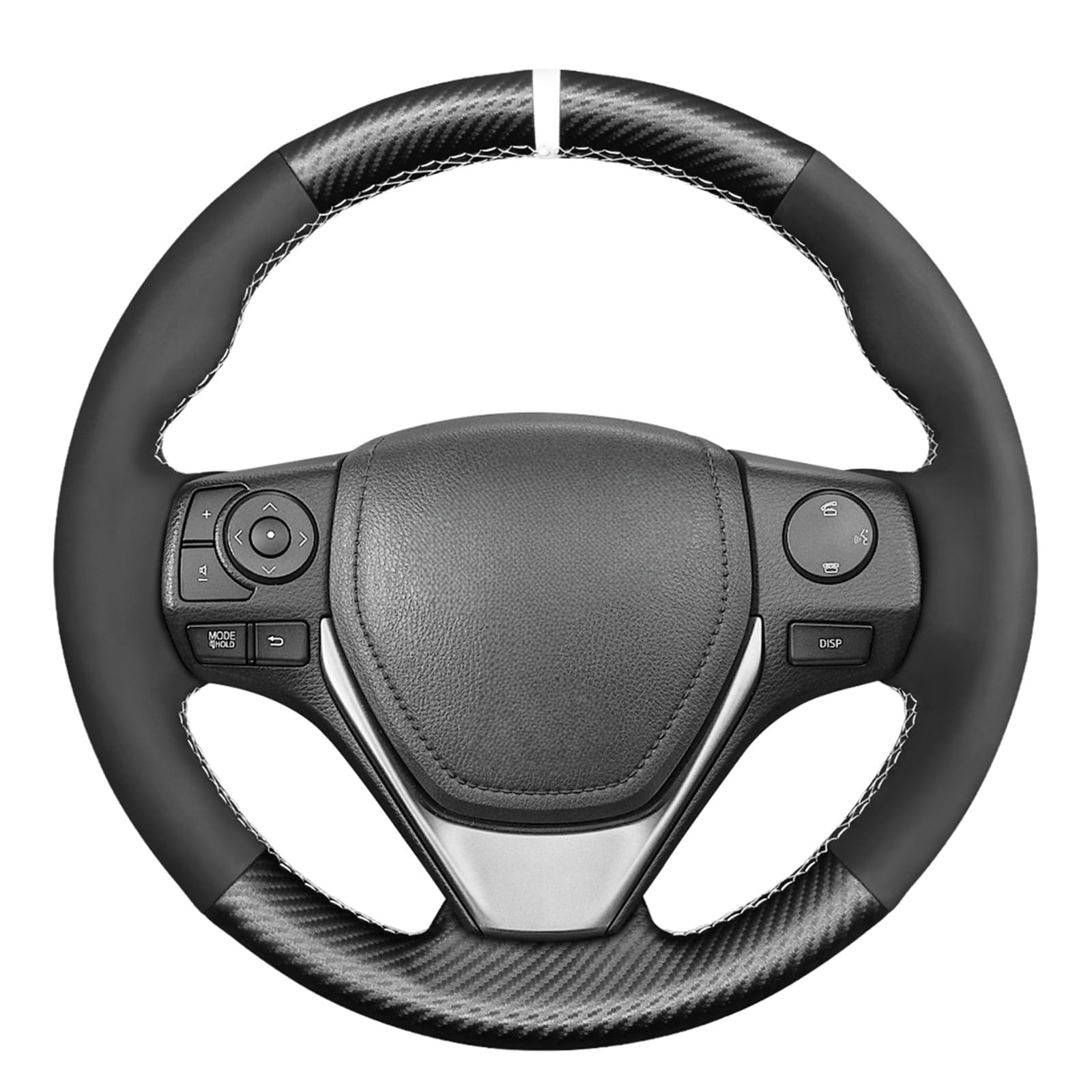 MEWANT Lenkradbezug aus Kohlefaser und Wildleder, für Toyota RAV4 2013–2019, Corolla 2014–2019, Corolla iM (US) 2017–2018, Auris 2013–2016, Lenkradzubehör für Toyota RAV4, Corolla von MEWANT