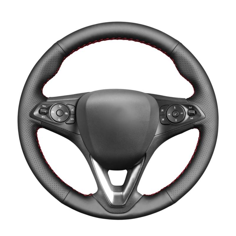 MEWANT Lenkradbezug für Opel Astra (K) / Corsa (E) / Crossland X/Grandland X/Insignia (CT) B/Karl/Zafira (C) Custom Design Hand Nähen Lenkradhülle aus Echtleder&Suede von MEWANT