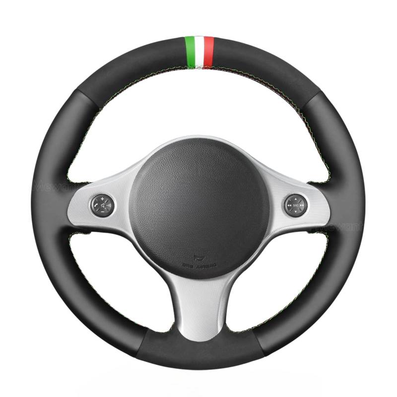 MEWANT Maßgeschneiderte Passform für Alfa Romeo Lenkradhülle PU Leder + Wildleder DIY Lenkradbezug Rutschfest Atmungsaktiv für Alfa Romeo 159 2006-2012 / Brera 2006-2011 / Spider 2006-2011 von MEWANT