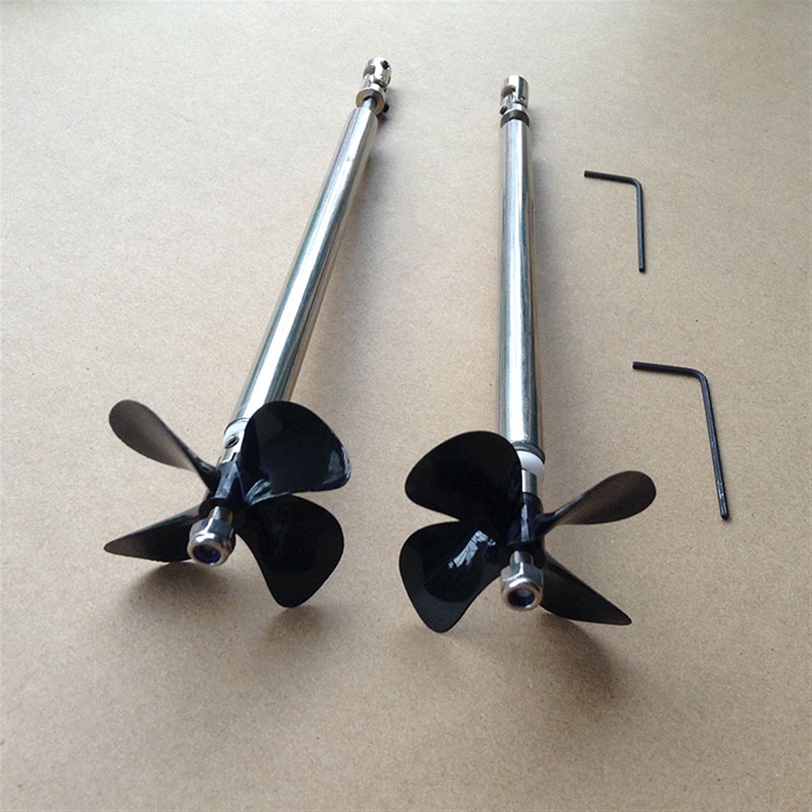 MEXWLOP 1 Paar 4 mm Antriebswellen-Kit CW CCW Propeller, for DIY RC Jetboote P 10/15/20/25/30 cm Getriebewellen Universalgelenk D50 Präzisionspropeller aus Metall(15x10cm) von MEXWLOP