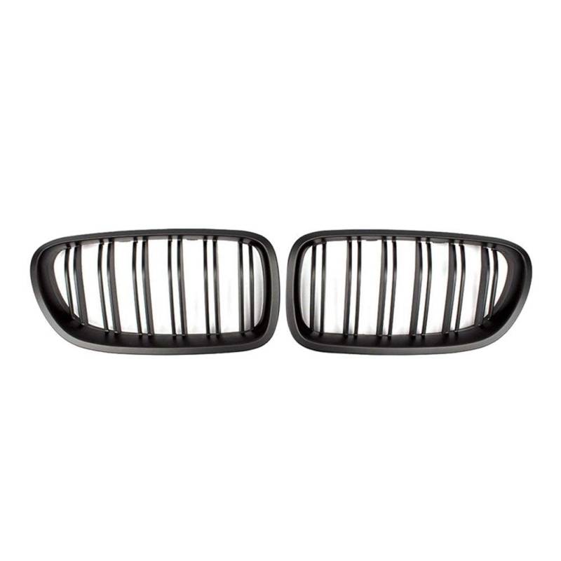 MEXWLOP 1 Paar Doppellamellen-Frontstoßstangengrill, Haubengrill, 2010–2017, for, for 5er F10 F11 F18 M5 (Mattschwarz) Auto-Frontgrill von MEXWLOP