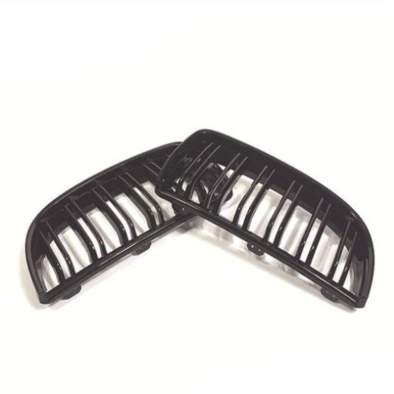 MEXWLOP 1 Paar vorne glänzend matt Carbon Schwarz 2-Linien-Doppellamellengrill, for, for E90 E91 4-Türer 2005 2005 2007 2008 Auto-Frontgrill von MEXWLOP