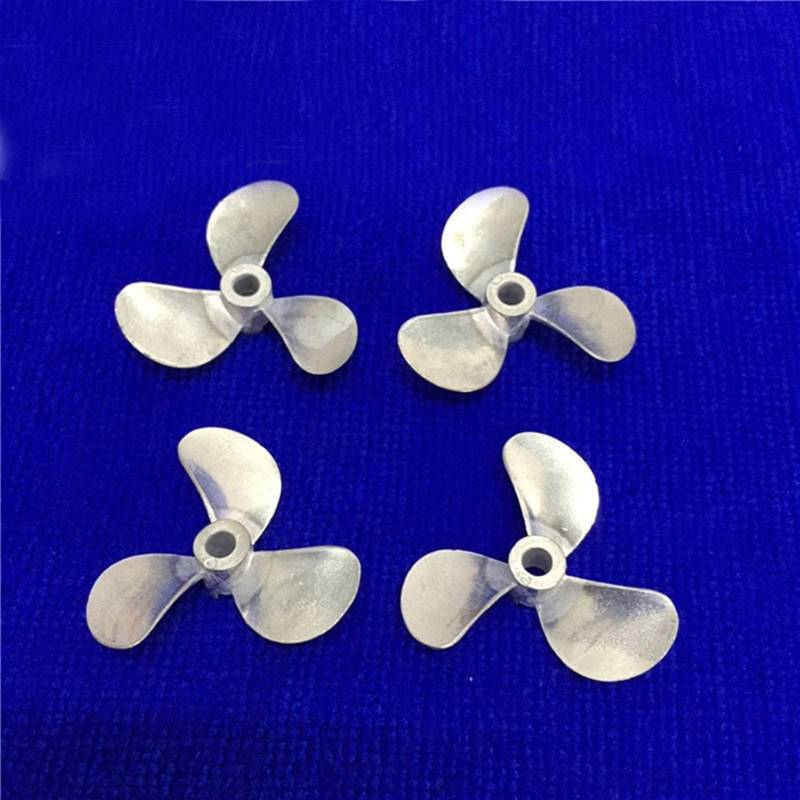 MEXWLOP 2 Paar Propeller CW CCW 4 Blatt Paddel, for RC Boot Simulation Segelschiff Modell Durchmesser 40 mm Wellenloch 4 mm Zinklegierung Präzisionspropeller aus Metall von MEXWLOP