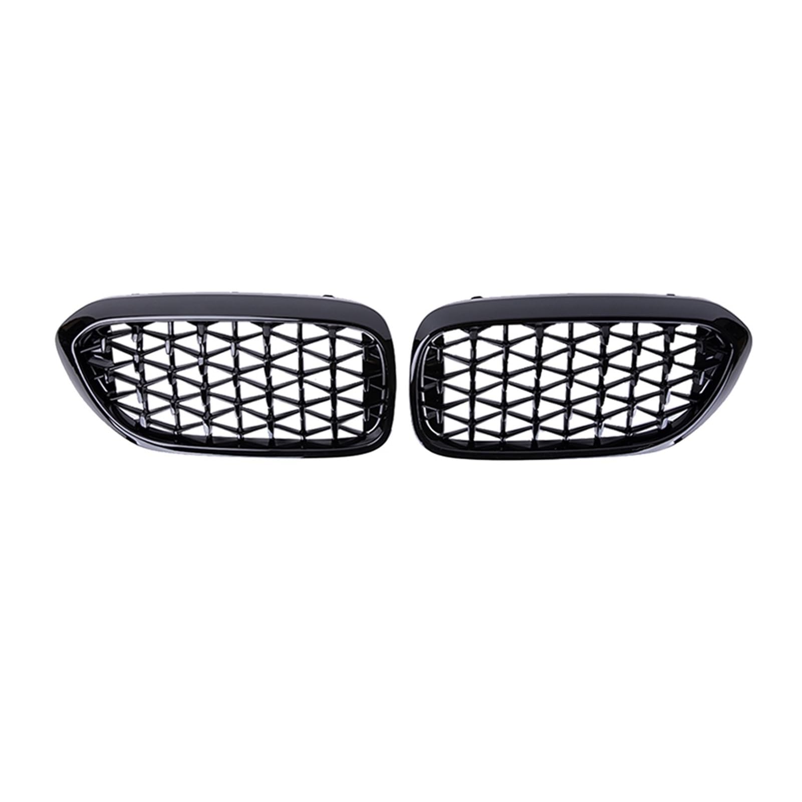 MEXWLOP 2PCS Car Racing Grill Meteor Diamond Star Style Frontgrill Stoßstange, for, for 5er G30 G31 G38 520i 530i 540i 2018 2019 Auto-Frontgrill(Glossy Black) von MEXWLOP