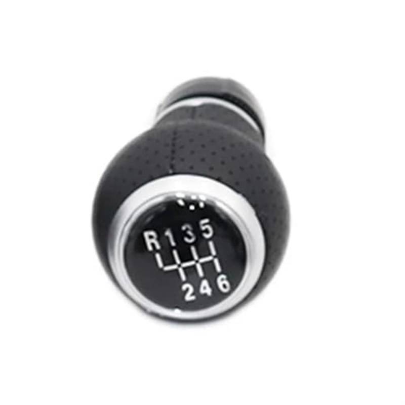 MEXWLOP 5 6 Gang Silber Auto Shift Schaltknauf Hebel Gaitor Kofferraumabdeckung, for Golf, 5 MK5 R32 GTD GTI 2004-2009 Schaltknauf(Black R123456 Gear knob) von MEXWLOP