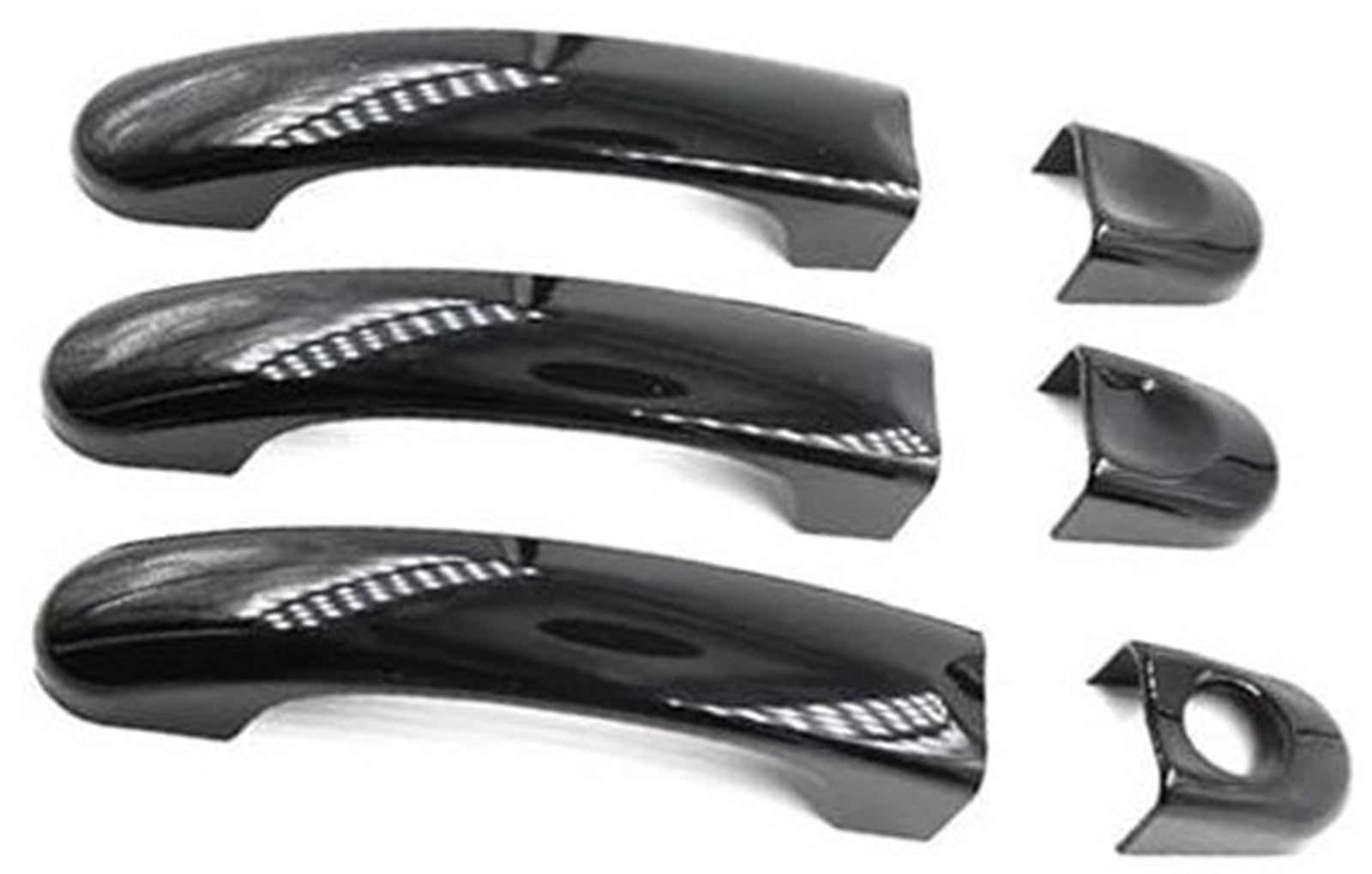 MEXWLOP Auto-Außentürgriff, for T5 T6, for Transporter Caravelle, for Caddy, Van-Außenseitenabdeckungsverkleidung Carbon FiberGloss Black Autotürgriffabdeckung(Black 1) von MEXWLOP