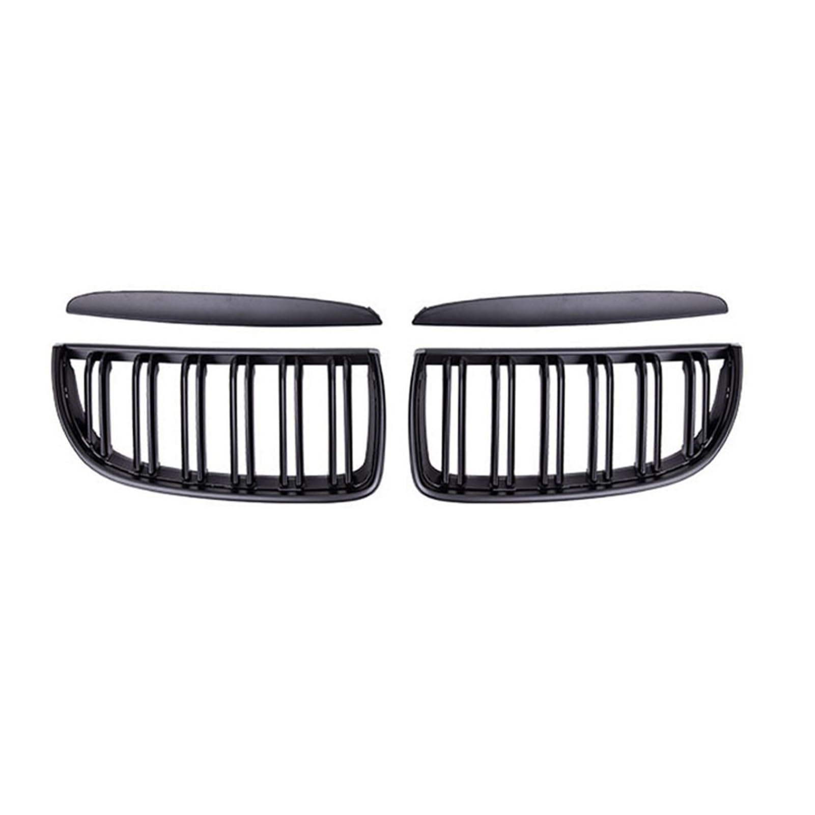 MEXWLOP Auto-Frontgrill, Doppellamellengrill, for, for 3er E90 E91 320i 323i 328i 335i 2005 2006 2007 2008, Grillhauben-Augenlider Auto-Frontgrill(Glossy Black) von MEXWLOP