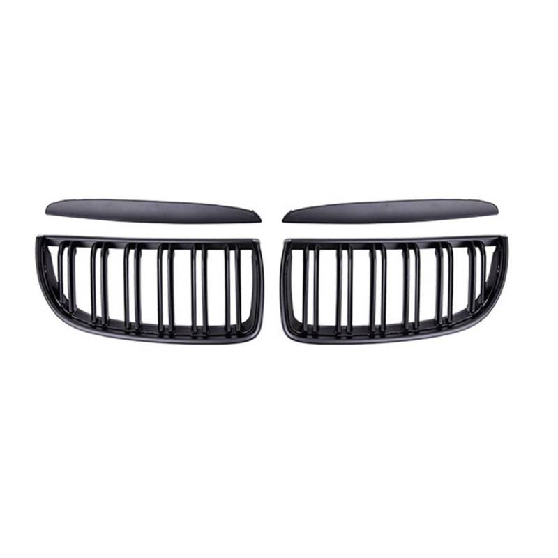 MEXWLOP Auto-Frontgrill, Doppellamellengrill, for, for 3er E90 E91 320i 323i 328i 335i 2005 2006 2007 2008, Grillhauben-Augenlider Auto-Frontgrill(Glossy Black) von MEXWLOP