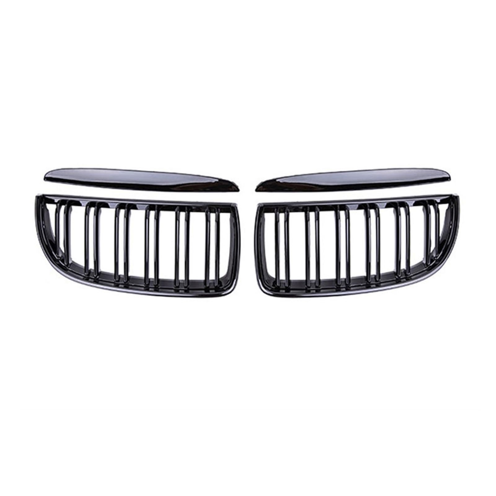 MEXWLOP Auto-Frontgrill, Doppellamellengrill, for, for 3er E90 E91 320i 323i 328i 335i 2005 2006 2007 2008, Grillhauben-Augenlider Auto-Frontgrill(Matte Black) von MEXWLOP