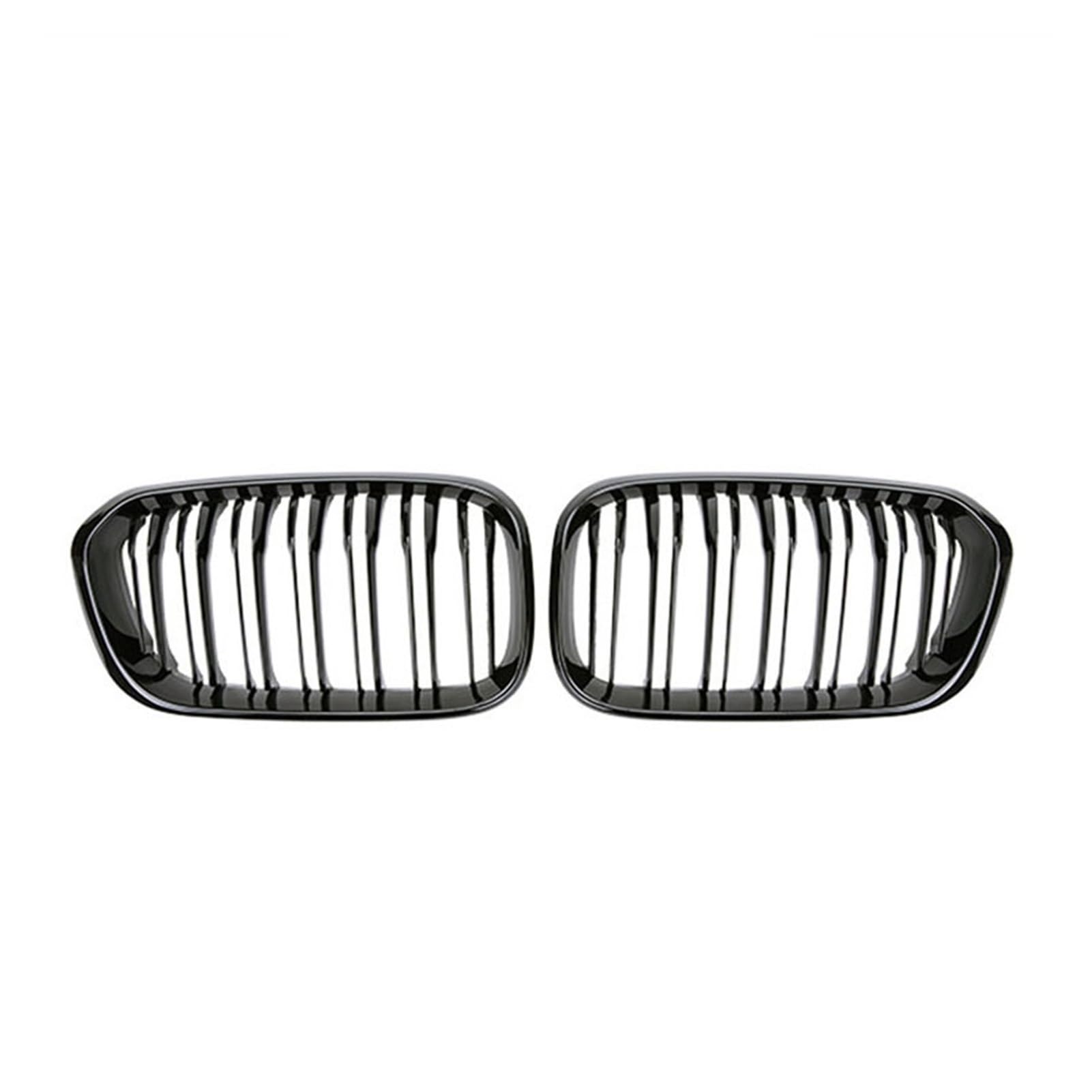 MEXWLOP Auto-Frontstoßstangengitter, Renngrill, for, for 1er F20 F21 LCI 120i 2015 2016 2017, Doppellamellen-Ersatzgitter Auto-Frontgrill(Glossy Black) von MEXWLOP