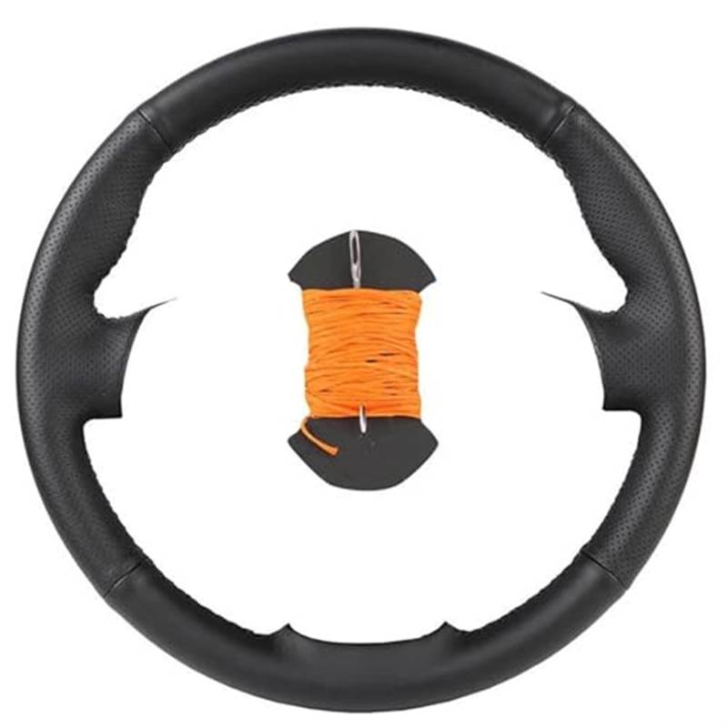 MEXWLOP Auto-Lenkradabdeckung, for Hyundai, I30 2009 2010 2011, for Elantra, for Touring 2010 2011 2012, Auto-Leder-Lenkung Auto-Lenkradabdeckung(Black Orange) von MEXWLOP