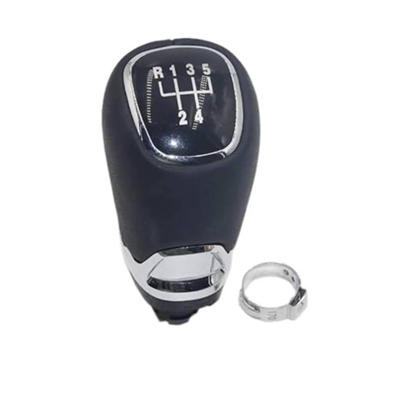 MEXWLOP Auto Schaltknauf Hebel Stick Griff Gamasche Leder Kofferraum Abdeckung Fall, for Skoda, for Octavia, A5 A6 2004-2012 Schaltknauf(Black 5 Speed knob) von MEXWLOP