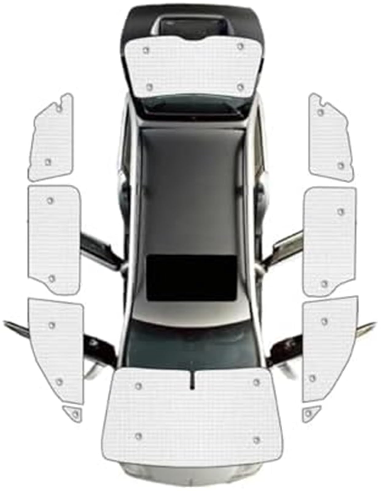 MEXWLOP Auto-Sonnenschutz, Auto-Sonnenblende, Front-Sonnenschutz, Windschutzscheibenvorhang, hintere Seitenfenster-Visiermatten, Zubehör, for Toyota, for Sienna XL30 XLE SE 2011-2020, Autofensterblend von MEXWLOP