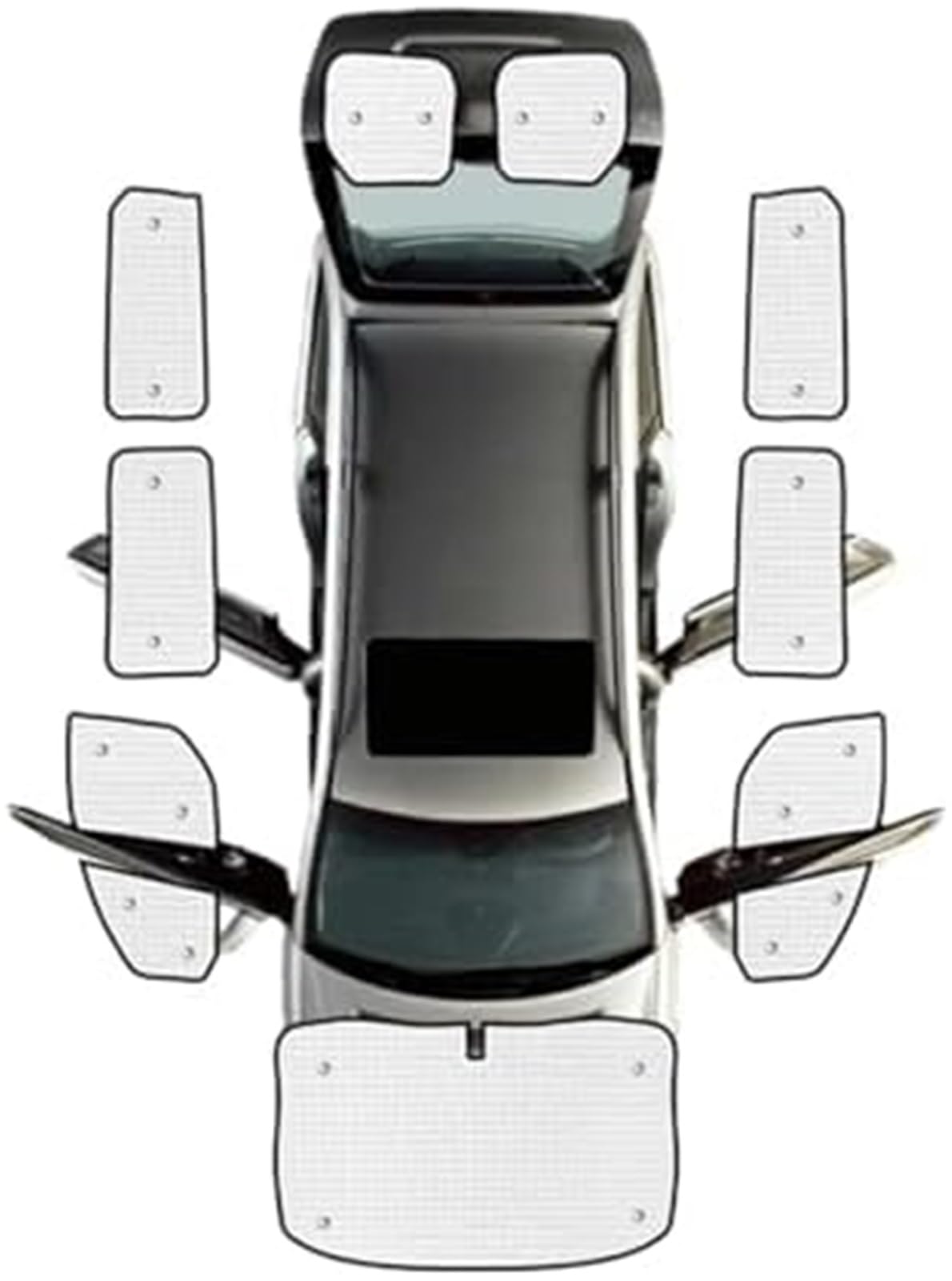 MEXWLOP Auto-Sonnenschutz, Auto-Vollschutz, for Transit, for Custom L2H2 L1H1 2012-2017 2018 2019 2020 2021, Sonnenblenden, Sonnenschutzfenster, Sonnenschutzabdeckungen, Autofensterrollos (alle Sonnen von MEXWLOP